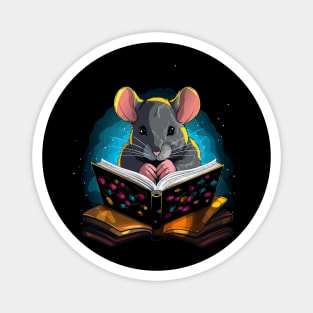 Rat Reads Book Magnet